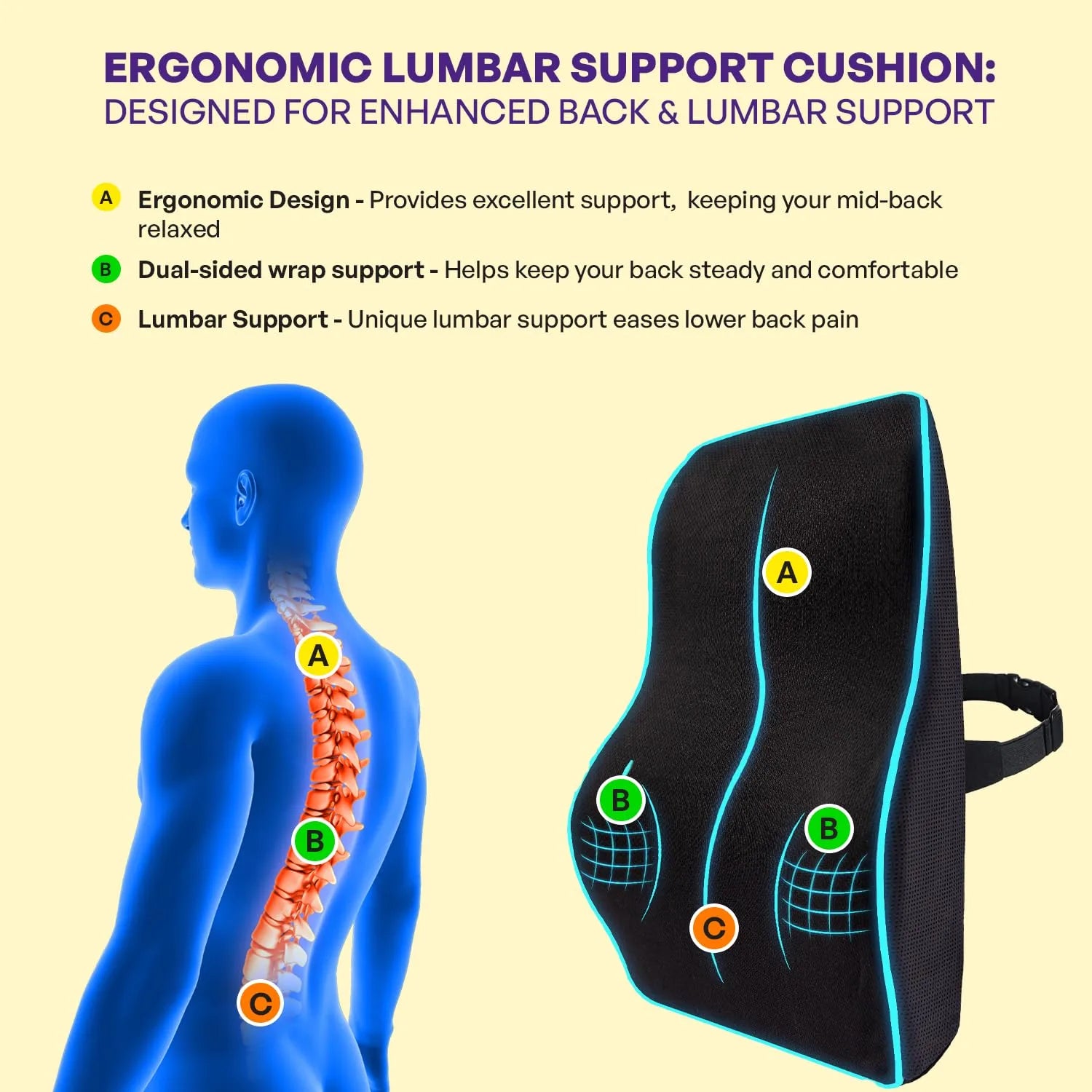 Back Support For Chair & Car Seat