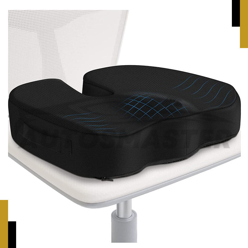 Foam Orthopedic Wedge Car Seat Cushion, Non-Slip Coccyx Pad, Pain Relief - for Car Computer Desk Chairs and Traveling
